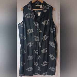 FLORAL LINEN Blend Midi Dress Womens PLUS SIZE 20 BRAND NEW